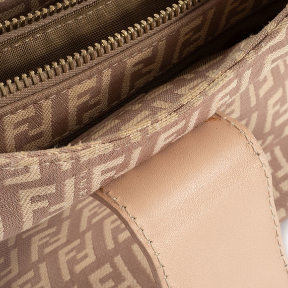 FENDI Pink Leather Zucca Shoulder Bag - Picture 14 of 16